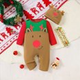 thumbnail image 7 of NOLDARES Newborn Infant Girl Romper Christmas Long Sleeve Baby Jumpsuit Onesie Clothes Hat Fall Winter Outfits,A1133-Brown, 7 of 7