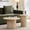 Yellow Stone, variant on Round Nesting Coffee Tables Set of 2, Boho Fluted Drum Accent Side Tables, Brown Wood Finish, Large Short Table φ27.6 & Small Tall Table φ15.8