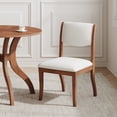 thumbnail image 4 of Walnut Finish Upholstered Dining Chairs Set of 2 - Traditional Fabric Side Chairs, 4 of 6