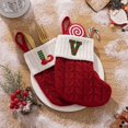 thumbnail image 5 of Uutvmp 7.7 Inch Mini Letters Stocking, Red Christmas Initial Cute Letter J Knit Stockings with White Cuffs Xmas Alphabet Decorations for Home Family Fireplace Hanging Gifts DIY Decor, 5 of 7