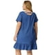thumbnail image 4 of Vestido de mujer Agnes Orinda Chambray Casual Azul Marino 4XL, 4 of 6