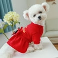 thumbnail image 3 of Naiyafly Dog Christmas Dress Winter Warm Princess Bowknot Skirt Puppy Clothes Outfit for Small Dogs, 3 of 6