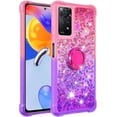 thumbnail image 2 of Phone Case for Xiaomi Redmi Note 11 Pro 5G/4G, Shiny Bling Quicksand Effect TPU Bumper Case with Four Corners Protection Cover for Redmi Note 11 Pro 5G/4G, Pink Purple, 2 of 7