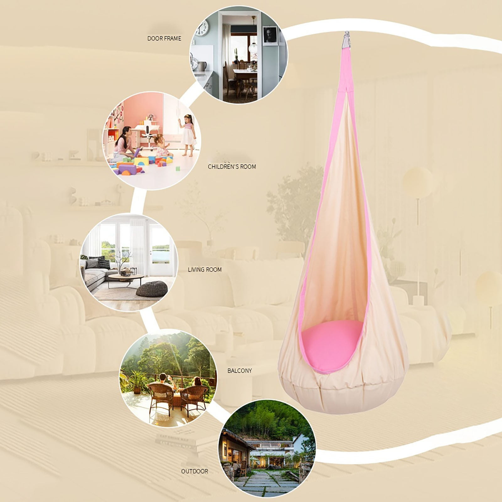 Niche Suspendue Pour Enfant - Fauteuil Suspendu En Coton - Intérieur Et