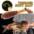 thumbnail image 2 of 15 Pcs Threaded Soft Bait - 50mm PVC Paddle Tail Swimbaits, Fish Attractant Infused Soft Plastic Lures for Freshwater Bass Fishing, 2 of 9