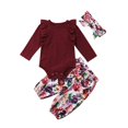 thumbnail image 3 of Mameluco para niñas recién nacidas, , ones florales, diadema, conjunto de ropa - 70cm Baoblaze Tops de mameluco para niñas, 3 of 8