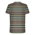 thumbnail image 2 of Lmnyox Men's Short Sleeve T Shirt Casual Striped Print Crew Neck Tee Big and Tall Summer Beach Shirts Tops, 2 of 5