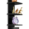thumbnail image 4 of Sorbus 5-Tier Wall Shelf with Hooks, Floating Shelves for Bathroom, Bedroom, Living Room, Wall-Mounted Storage Organizer, Black, 4 of 10