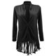 thumbnail image 4 of - Cárdigan de manga larga con borlas para mujer, color negro Colco tops de mujer, 4 of 8
