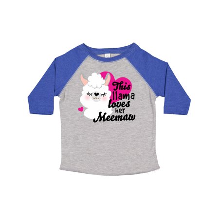 

Inktastic Valentines Day This Llama Loves Her Meemaw Gift Toddler Toddler Girl T-Shirt