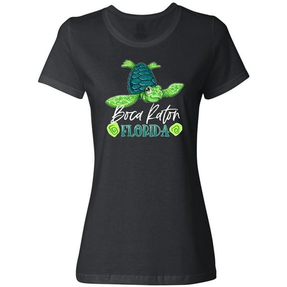 Inktastic Boca Raton, Florida Happy Sea Turtle Women's T-Shirt