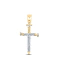 thumbnail image 2 of 10kt Yellow Gold Mens Round Diamond Cross Religious Charm Pendant 3/8 Cttw, 2 of 2