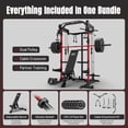 thumbnail image 4 of Mikolo Power Rack Cage with Dual Pulley Cable Crossover Machine,Multi-Function Squat Rack with J Hooks,Dip Bars and Landmine for Home Gym with Barbell and Weight Bench and 230LB Colorful Plates, 4 of 15