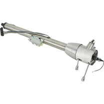 Universal GM Tilt Steering Column with Shifter, 30" Raw Steel Finish, 5-Position Tilt, Integrated Turn Signal & Hazard Flashers, Accepts '69-'94 GM Steering Wheels, Ready for Paint & Installation