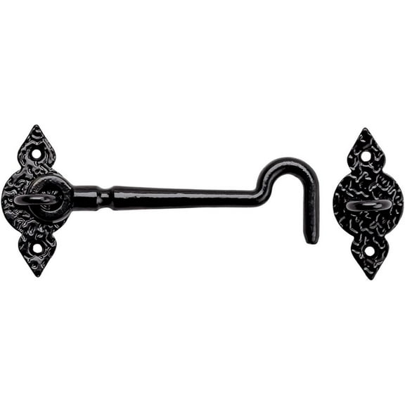 National Hardware N100-054 6" Spear Gate Hook Black Finish with Weatherguard