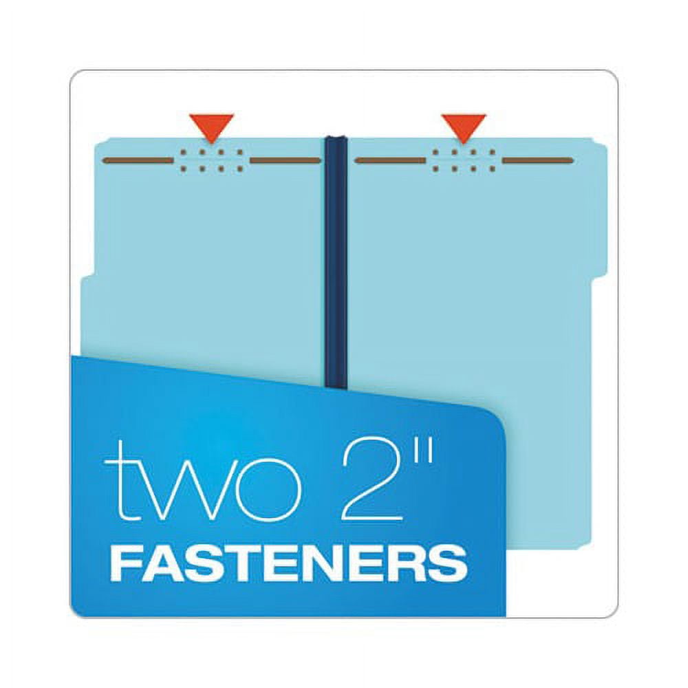 Heavy-Duty Pressboard Folders with Embossed Fasteners Legal Size, Blue, 25/Box