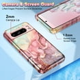 thumbnail image 4 of CASEFIV for Google Pixel 8 Pro Case (2023), Marble Pattern 3 in 1 Heavy Duty Shockproof Full Body Rugged Hard PC+Soft Silicone Drop Protective Women Girl Cover,Rose Gold, 4 of 8