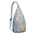 thumbnail image 1 of Beachcomber Sling Backpack - Spiral Seashell & Tropical Design Crossbody Bag, Lightweight Durable Pack with Layered Storage for Essentials, 1 of 4