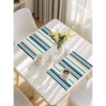 thumbnail image 5 of Black Blue Beige Striped Placemats Set of 8, Modern Stripes Art Farmhouse Placemats for Dining Table, Place Mats for Kitchen Tabletop, Waterproof Wipeable Dining Table Mats Set, 5 of 9