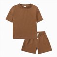 thumbnail image 6 of peqiut Toddler Boy Summer Play Clothes Short Sleeve Tee Elastic Shorts Outfit 12M-5T, 6 of 6