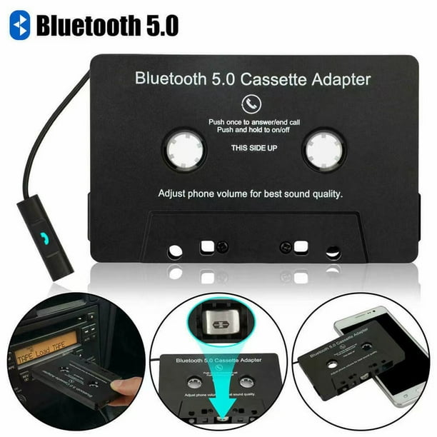 Cassette audio Bluetooth vers récepteur auxiliaire, convertit la prise de  téléphone de voiture, adaptateur audio USB， MP3 Noir 