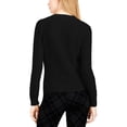 thumbnail image 2 of maison Jules Womens Ruffle Lace Pullover Sweater, Black, Medium, 2 of 2