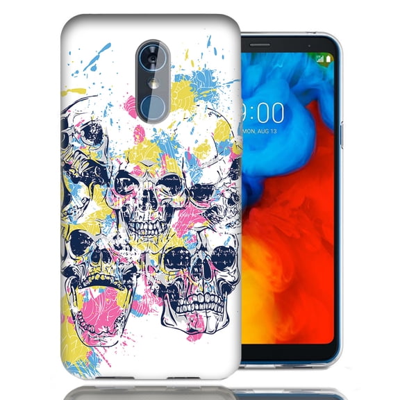 MUNDAZE For LG Stylo 4 Skull Splash Design TPU Gel Phone Case Cover