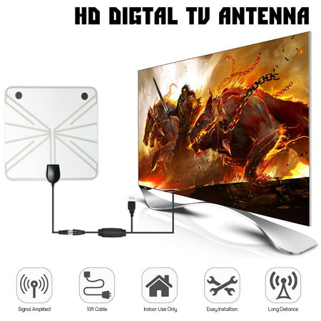 USB 50-100 Miles Range HD Indoor Digital TV Antenna Signal Booster 1080P Amplified Hdtv Television Antenna With 10ft Long Cable For the Highest Performance And Better (Best Way To Get Digital Tv Reception)