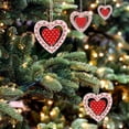 thumbnail image 3 of Adornos navideños Colgante navideño de madera con forma de corazón Adorno colgante Decoración para el día de San Valentín Decoración para árbol de Navidad 10 piezas, 3 of 4