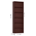 thumbnail image 2 of Homfa 2PCS 6-Tier Bookshelf, 70.8 Inch Tall Wooden Bookcase Storage Shelving Unit, Freestanding Display Rack for Living Room Office Home，Cherry, 2 of 8
