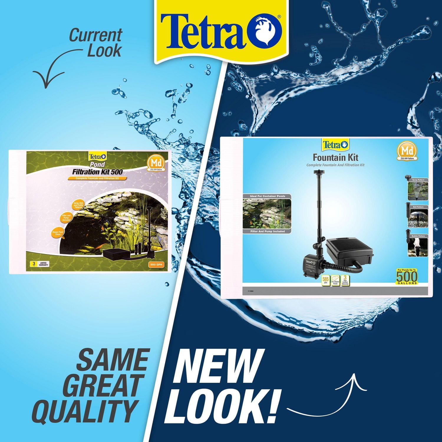 Tetra Pond Water Garden Pump, 1000 GPH, pour grandes cascades, filtres et têtes de fontaine