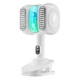 thumbnail image 1 of Ventilador de escritorio de 5 velocidades, funcionamiento silencioso, recargable, con clip USB, ventilador personal con Blanco, 1 of 9
