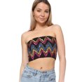 thumbnail image 5 of Womens Shiny Sequin Party Cropped Strapless Bandeau Stretch Tube Top, 5 of 6