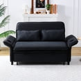 thumbnail image 2 of 3-in-1 Convertible Sofa Bed,Modern Corduroy Sleeper Sofa with Pull Out Bed,Loveseat Couch with Adjustable Armrest for Living Room,Black, 2 of 7
