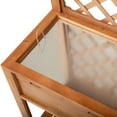 thumbnail image 6 of Outsunny Garden Potting Bench, Outdoor Wooden Workstation Table w/ Metal Screen, Drawer, Hooks, Storage Shelf, and Lattice Back for Patio and Porch, 6 of 9