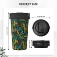 thumbnail image 3 of Fotbe Jungle Leopard Yellow Printed Insulated Travel Coffee Mug Spill Proof Leak Proof Stainless Steel Coffee Tumbler Reusable Coffee Cups with Lids Thermos, 3 of 8
