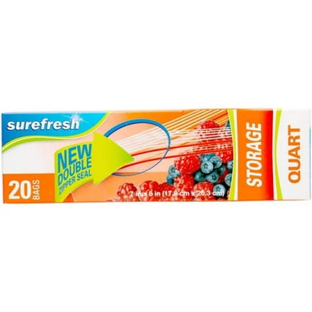 SureFresh Quart Zipper Bags 20CT