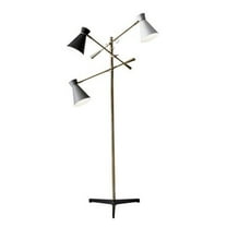Adesso  Lyle Black and Antique Brass 3-Arm Floor Lamp