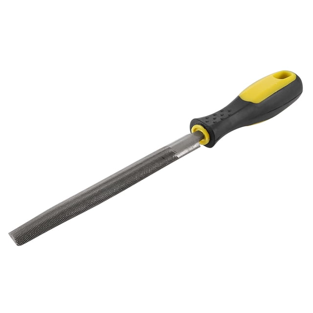 Unique Bargains 6 Inch Second Cut Grade High Carbon Hardened Steel Half Round File with Handle