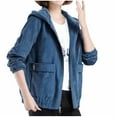 thumbnail image 3 of Sexlip Women's Casual Corduroy Hooded Long Sleeve Zip Up Jacket Loose Shacket Coat Winter Warm Fashion Outerwear With Pocket Blue L, 3 of 6
