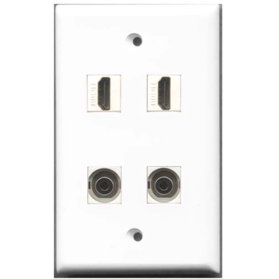 RiteAV - 2 Port HDMI 2 Port 3.5mm Wall Plate
