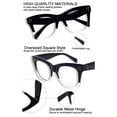 thumbnail image 5 of MARE AZZURO Oversized Reading Glasses 2.00 Women Trendy Large Readers 0.0 1.0 1.25 1.5 1.75 2.0 2.25 2.5 2.75 3.0 3.5 4.0(Black/Clear, 200) Composite Lens, 5 of 7