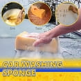 thumbnail image 3 of Clearance！FNGZ Cleaning Large Car-Washing Sponge Washing Block Cleaning Sponge Coral Extra Honeycomb Cleaning Supplies Yellow, 3 of 9