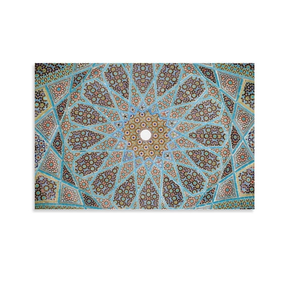 Blue Persian Tiles Poster Decorative Painting Canvas Wall Art Living Room Posters Bedroom Painting,Unframe-style,28×41inch (70×105cm)