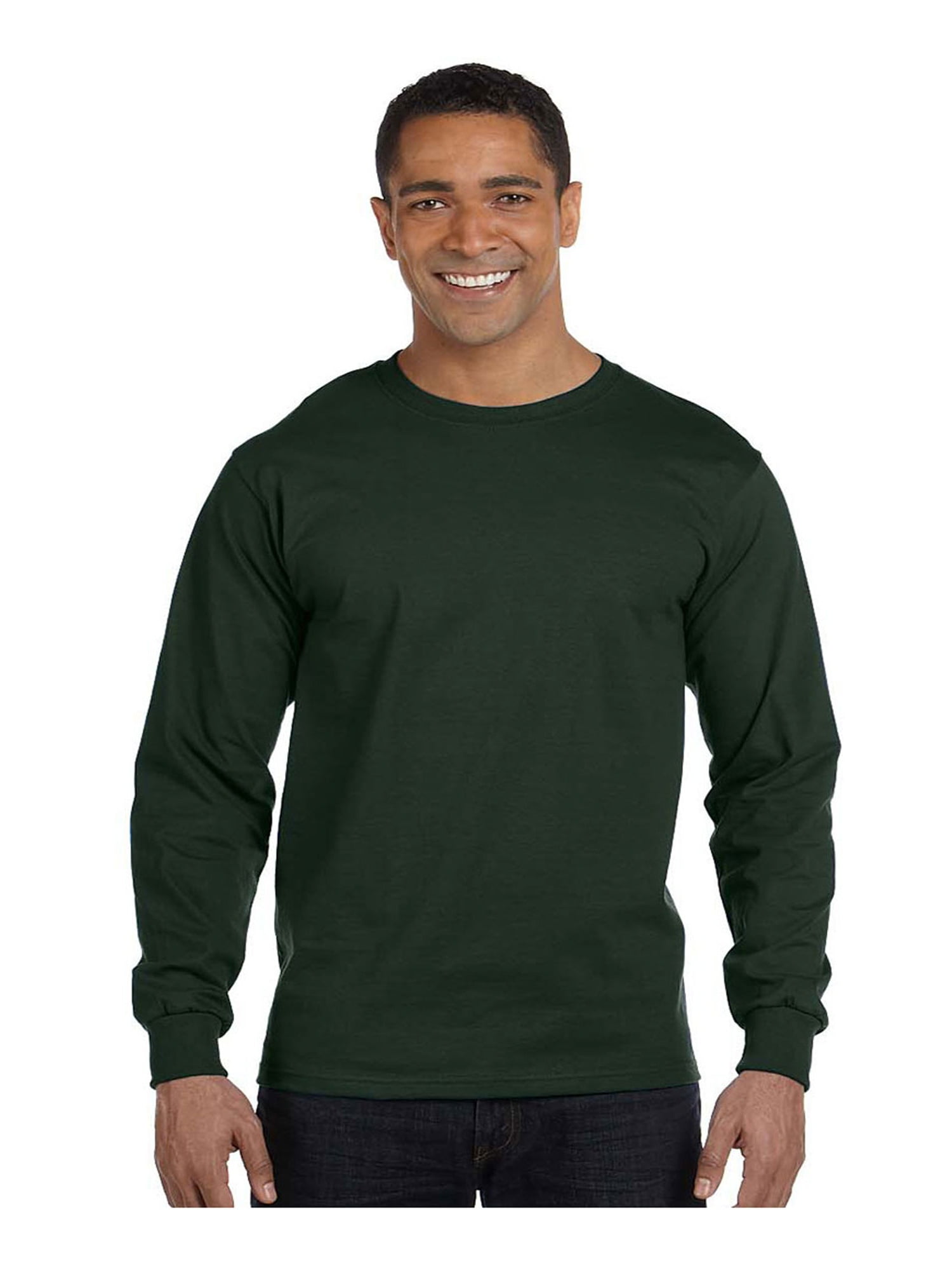 Hanes - Hanes Men's Long Sleeve Crewneck Beefy T-Shirt, Style 5186 ...