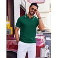thumbnail image 4 of Polo COOFANDY Jersey de manga corta para hombre verde, 4 of 7