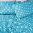 thumbnail image 6 of Superior 600 Thread Count Solid 4-Piece Luxury Cotton Blend Aqua Sheet Set, Full, 6 of 11