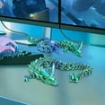 thumbnail image 2 of 3D Printed Dragon - 18 inch Large Pearly Sheen Articulated Dragon, Mystery Easter Crystal Animals Fidget Toy(Blue Green), 2 of 8