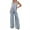 Light Blue, variant on Chouyatou Denim Overalls for Women Casual Adjustable Straps Wide Leg Raw Hem Jeans Bib Overalls Jumpsuits