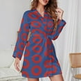 thumbnail image 3 of Phish Donut Night Robe Long Sleeve V Neck Robe With Belt Women's Sleepwear Dresses, 3 of 9
